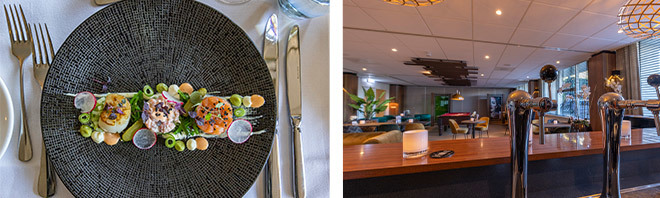 Culinaire maaltijd en de hotelbar van Fletcher Hotel-Restaurant Jan van Scorel